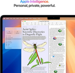 Apple MacBook Air 13-inch M2, 8GB RAM, 256GB SSD, Midnight — running Apple Intelligence