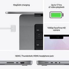Apple MacBook Pro 16-inch M2 Pro, 32GB RAM, 1TB SSD, Space Gray — MagSafe charging, battery life and ports
