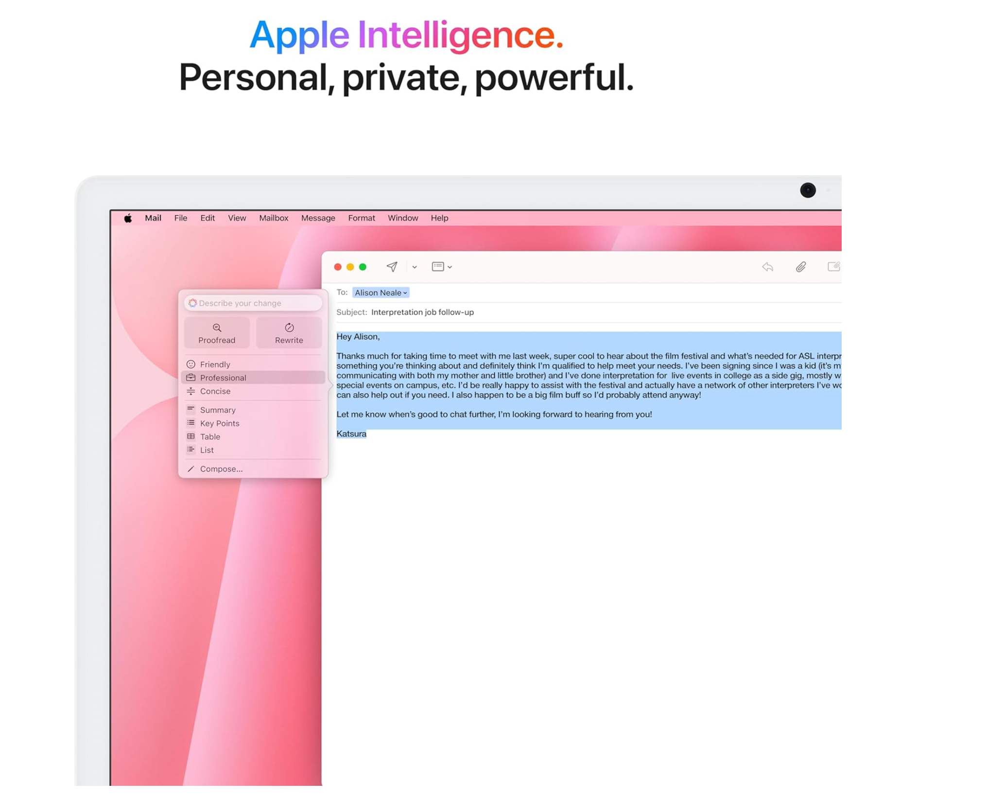 NEW IN Box Apple M4 chip with 10-core CPU, 10-core GPU, 24-inch 24 GB ram 512 SSD Blue.