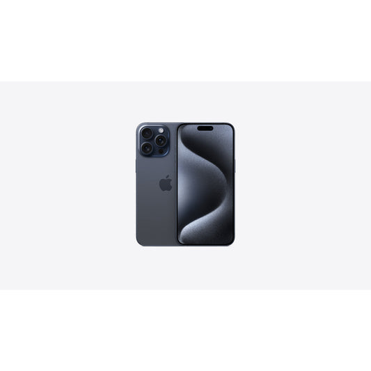 Apple iPhone 15 Pro Max 256GB Blue Titanium Unlocked — front and back