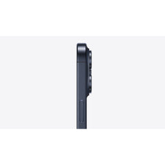 Apple iPhone 15 Pro Max 256GB Blue Titanium — titanium side with Action button