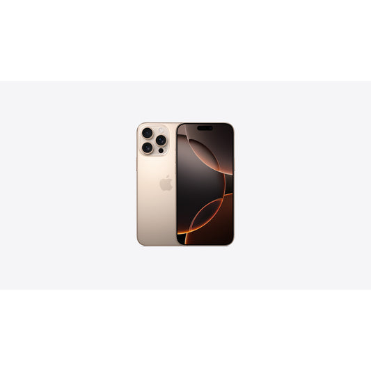Apple iPhone 16 Pro Max 256GB Desert Titanium, Unlocked — front and back