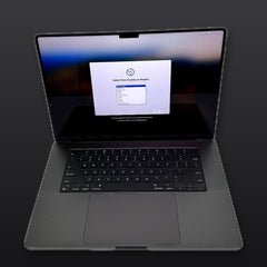 Actual MacPro-LA unit — Apple MacBook Pro 16-inch M4 Max, 128GB RAM, 4TB SSD, Space Black — straight-on front view, screen on