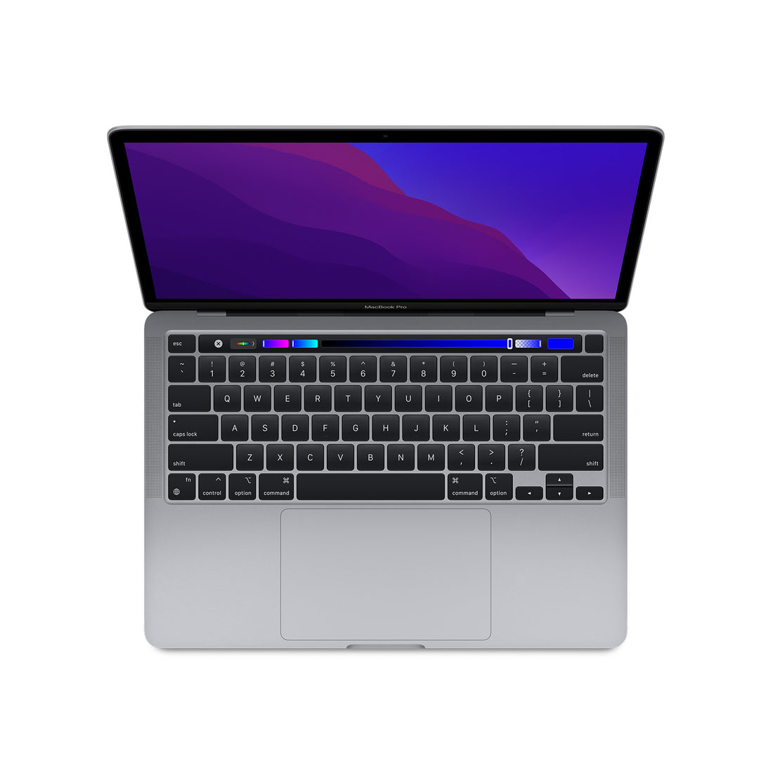 Apple MacBook Pro 13" M1 8GB 256GB Space Gray — front view with Touch Bar