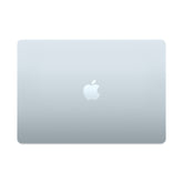 Silver Apple laptop on a white background