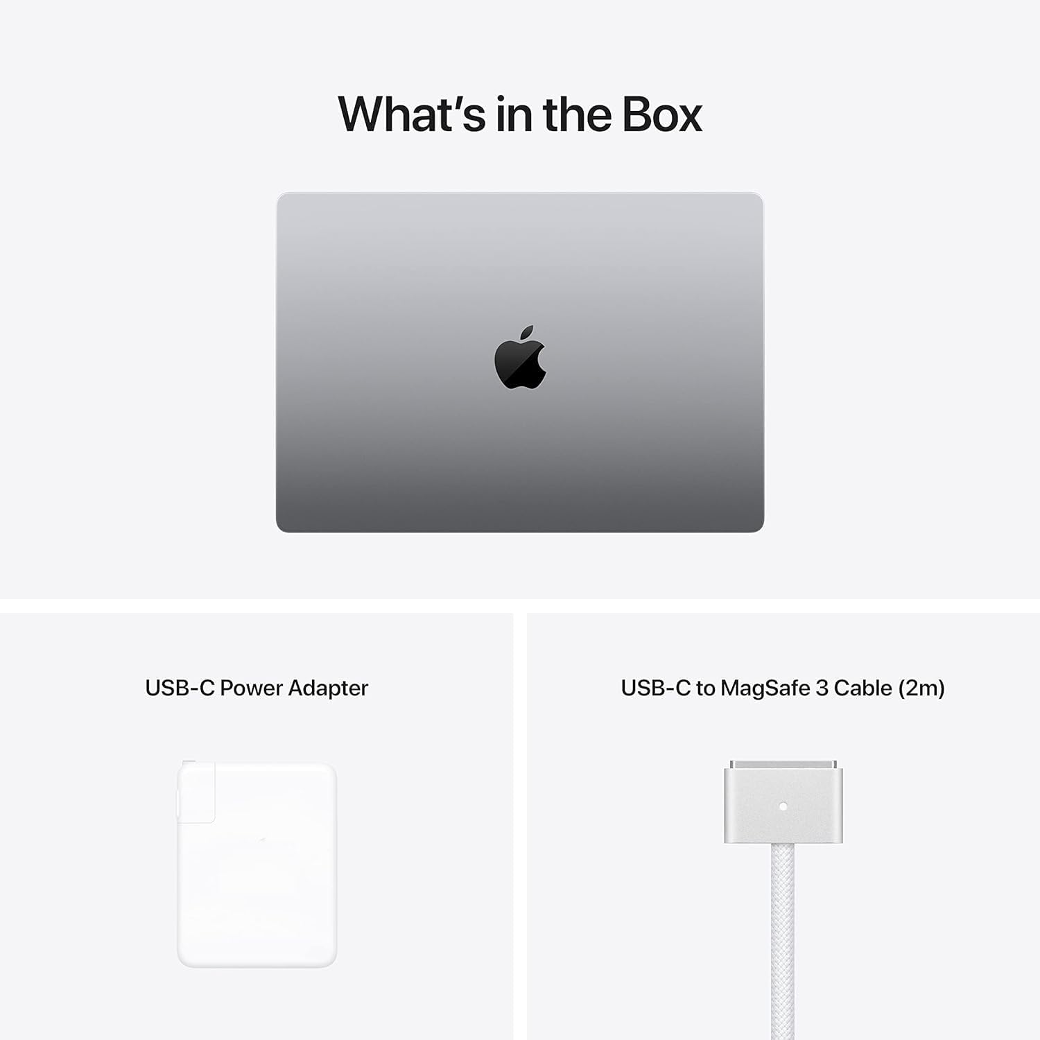 Apple MacBook Pro 16-inch M2 Pro, 32GB RAM, 1TB SSD, Space Gray — what's in the box
