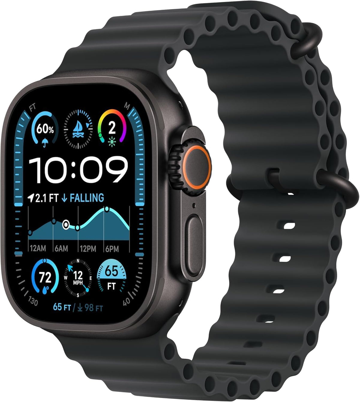 Apple Watch Ultra 2 GPS & Cellular 49mm Black Titanium Case with M/L Black Trail Loop