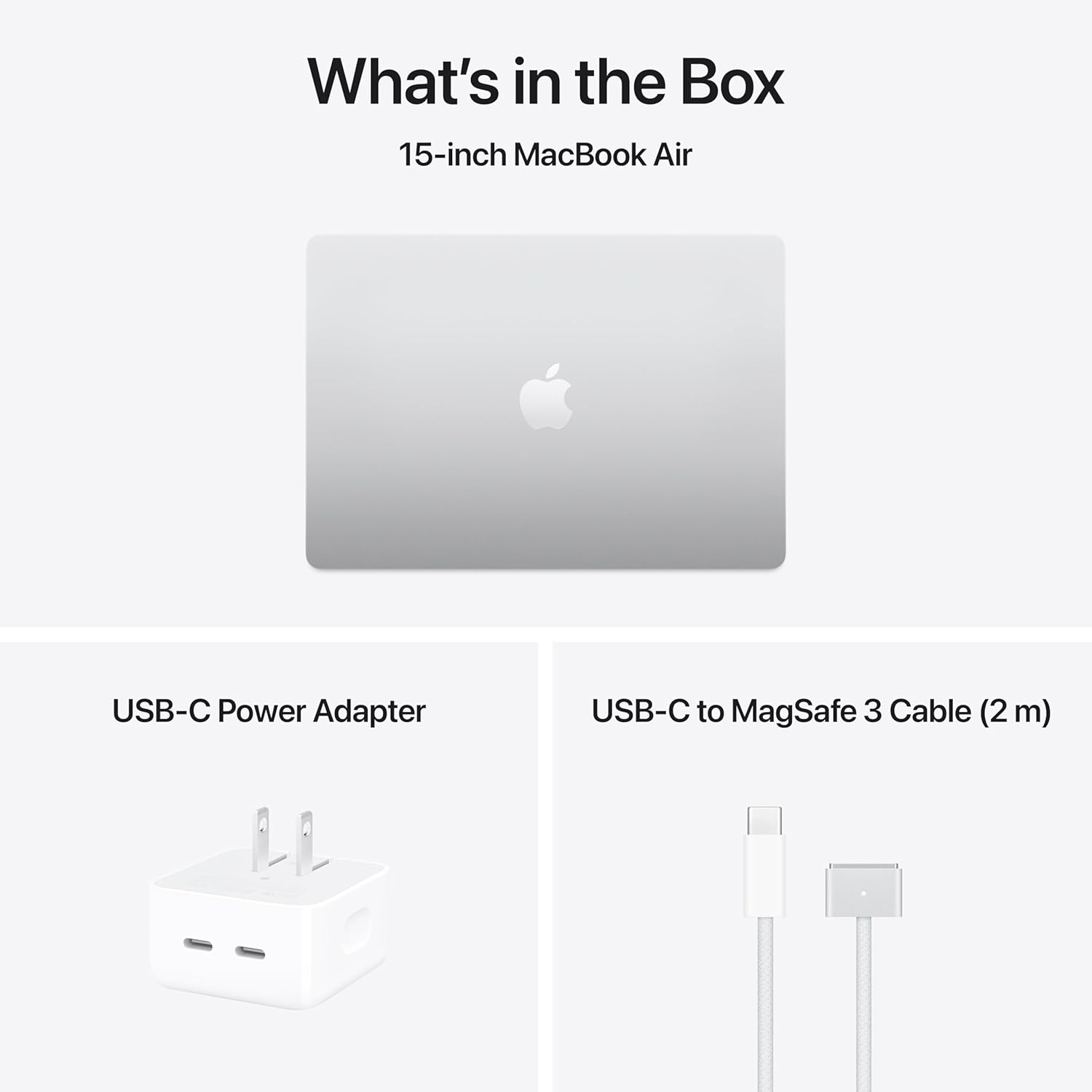 2025 Apple MacBook Air 15-inch M4, 24GB RAM, 1TB SSD Silver Open Box Apple Care + March 2028