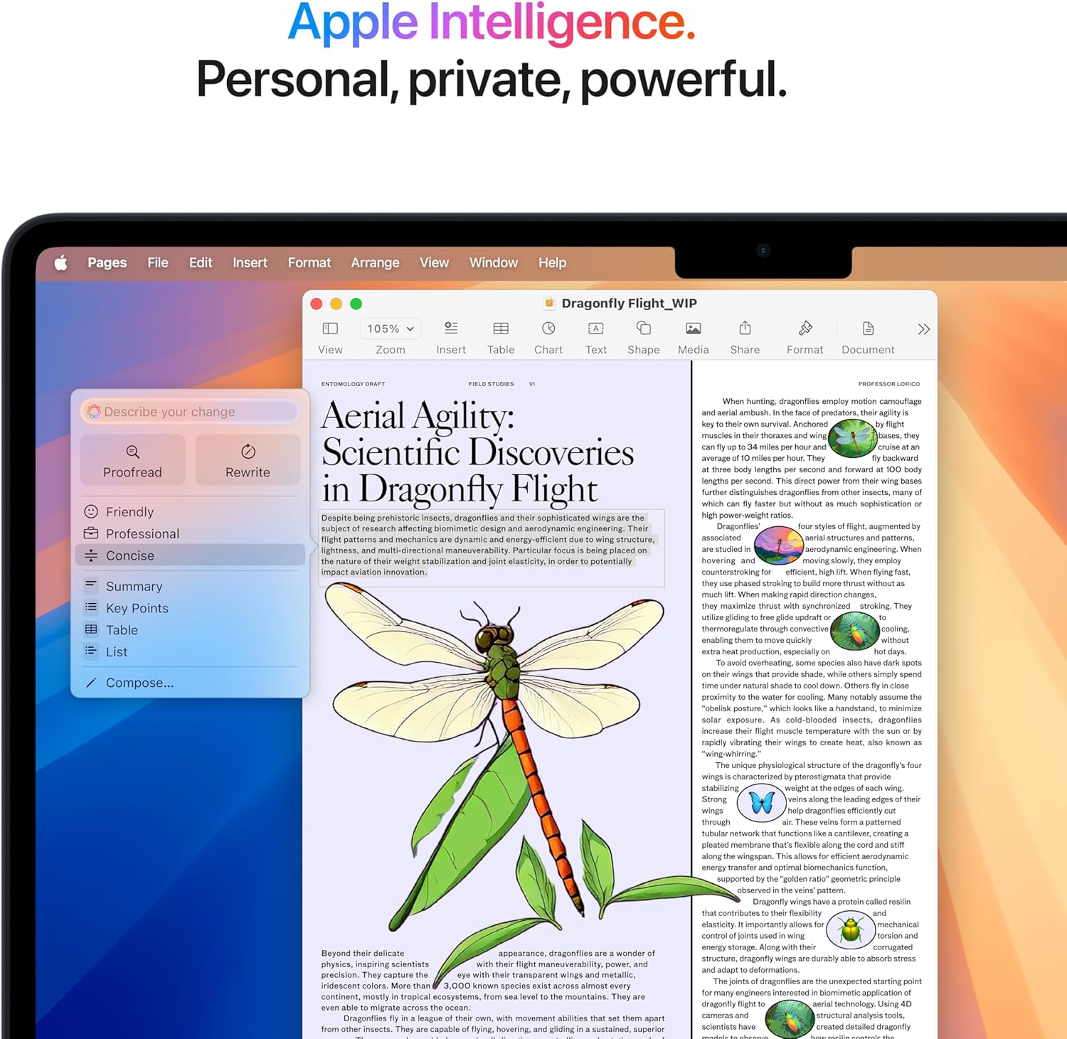 Apple MacBook Air 13-inch M2, 8GB RAM, 256GB SSD, Space Gray — running Apple Intelligence