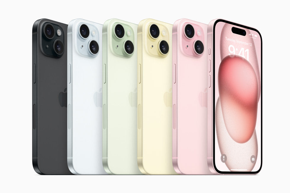 iPhone 15 colours: Black, Blue, Green, Yellow and Pink