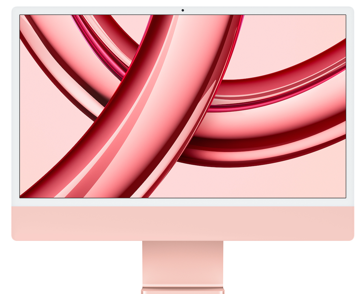 Apple iMac 24-inch M1 16GB RAM, 1TB SSD, (Pink) 1 year Warranty front display view