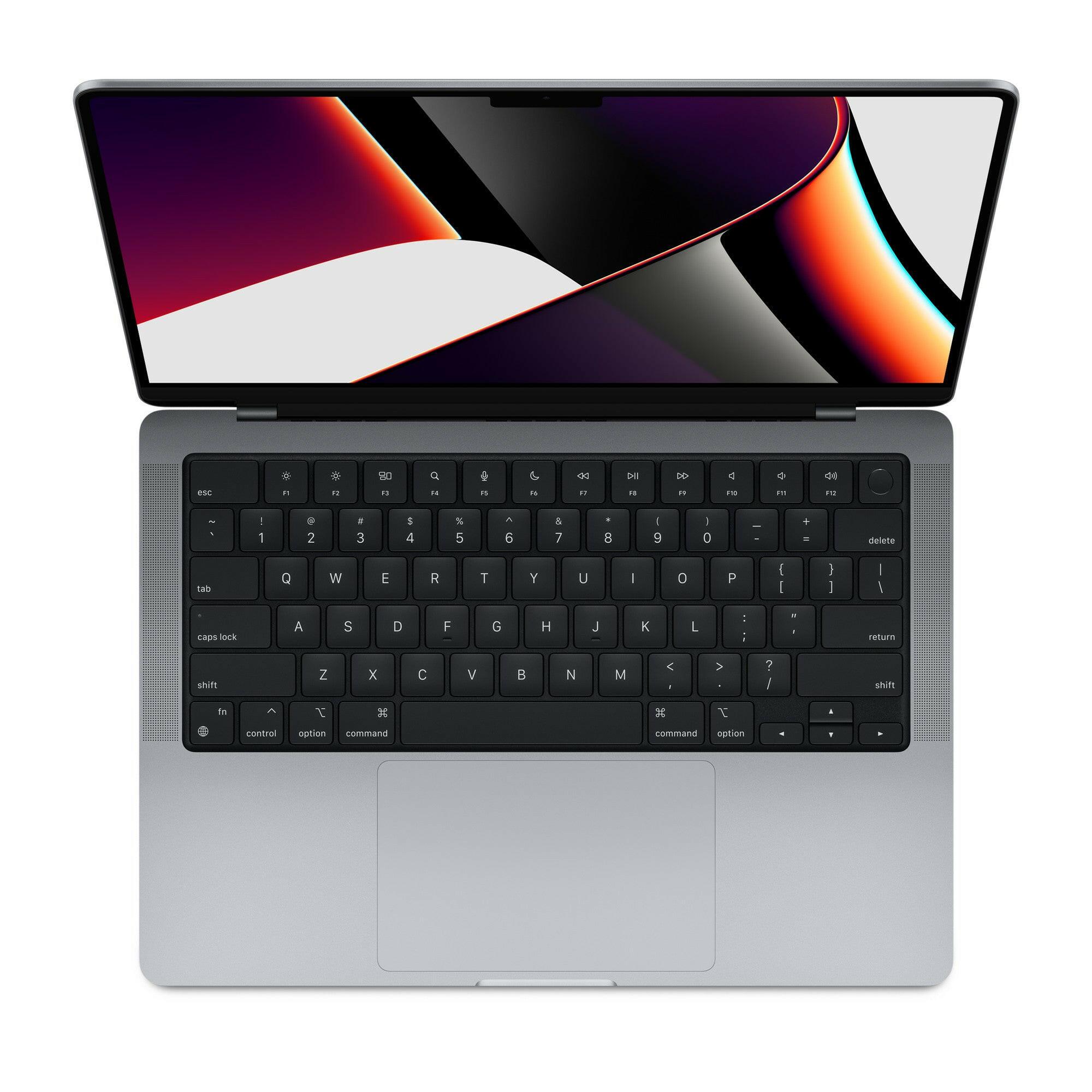 Apple MacBook Pro 14-inch M1 Pro in Space Gray — keyboard and top view