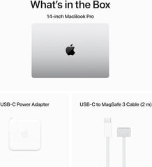 Apple MacBook Pro M3, 14 inch, 16GB RAM, 512GB SSD, 11‑Core CPU and 14‑Core GPU, Silver.