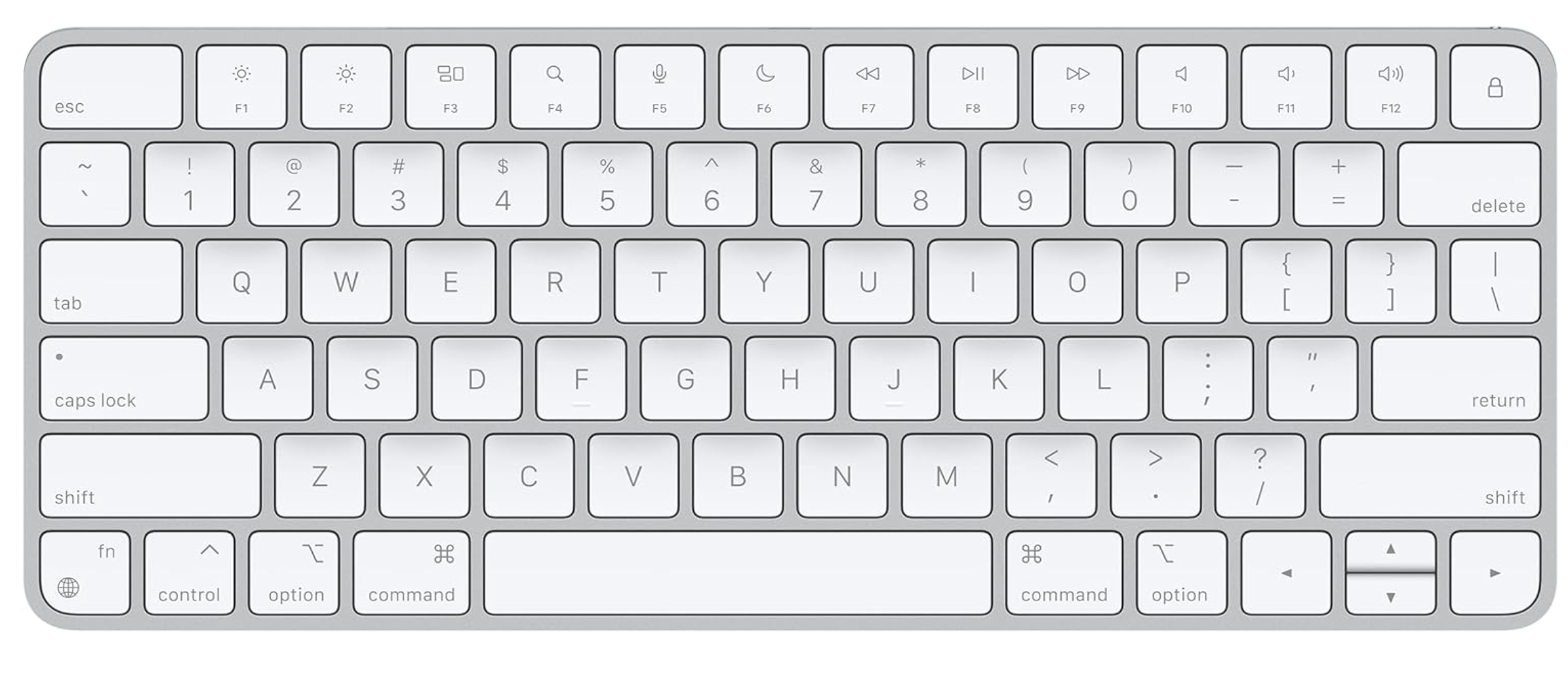 Apple Magic Keyboard 2, (Wireless) Silver (QWERTY English) (Renewed) front view with packaging