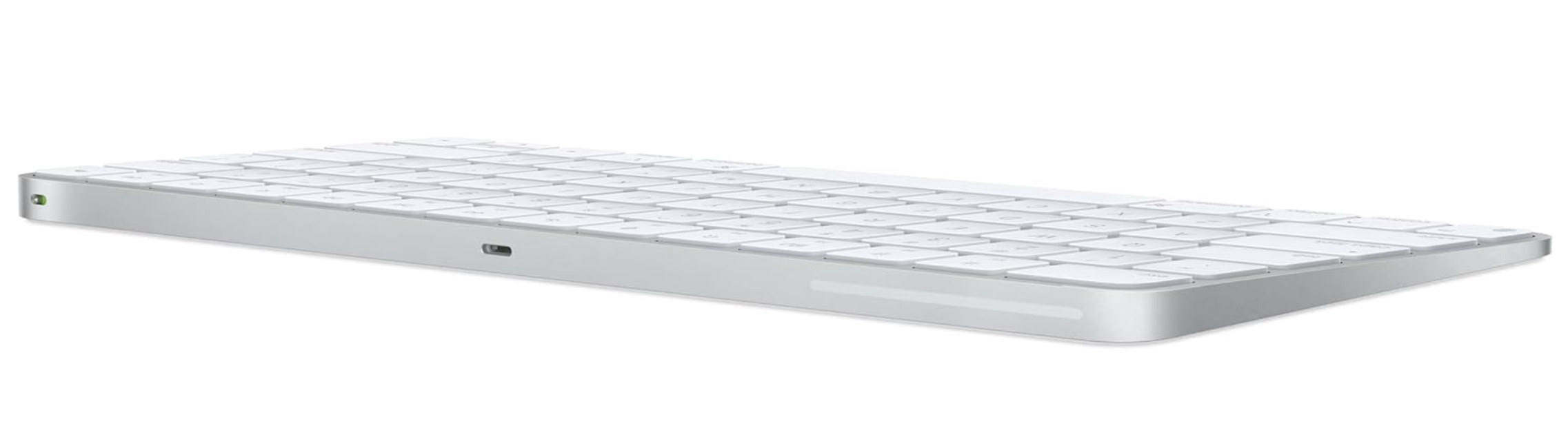Side angle of Apple Magic Keyboard 2, (Wireless) Silver (QWERTY English) (Renewed)