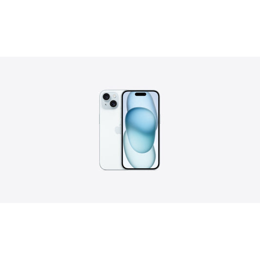 Apple iPhone 15 256GB Blue Unlocked — front and back