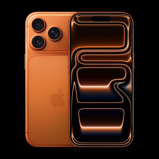 iPhone 17 Pro Cosmic Orange front and back view