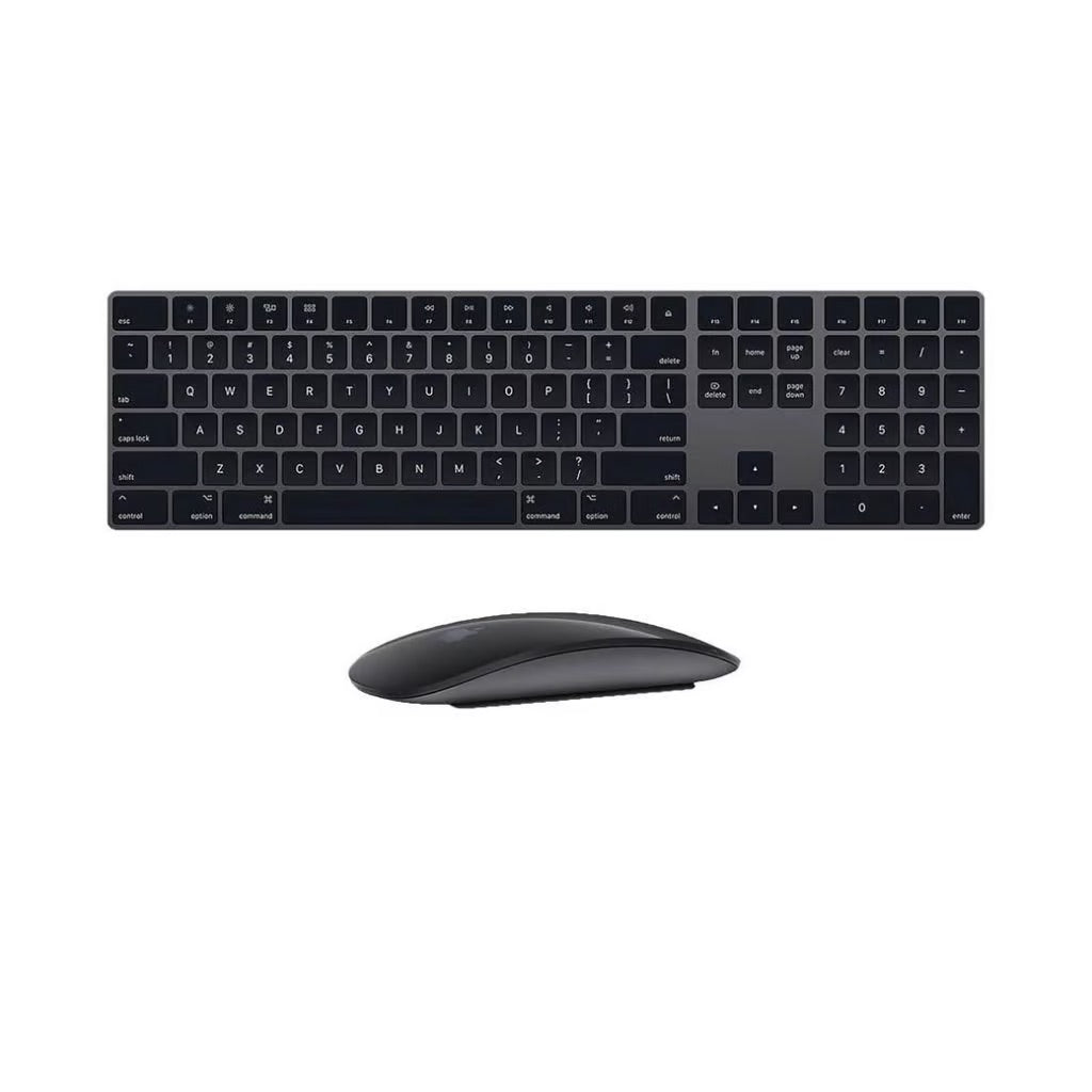 Apple Magic Keyboard With Numeric KeyPad and Magic Mouse (Black ).