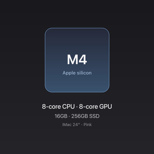 Apple M4 chip card — iMac 24-inch M4 16GB 256GB Pink