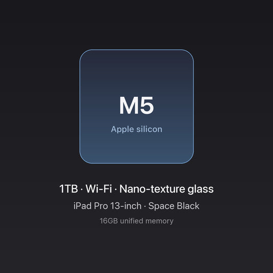 Apple M5 chip — iPad Pro 13-inch, 1TB, Wi-Fi, nano-texture glass, Space Black