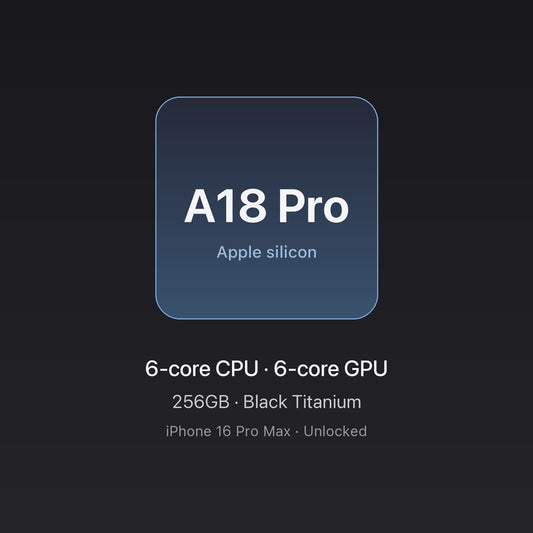Apple A18 Pro chip — iPhone 16 Pro Max 256GB Black Titanium, unlocked