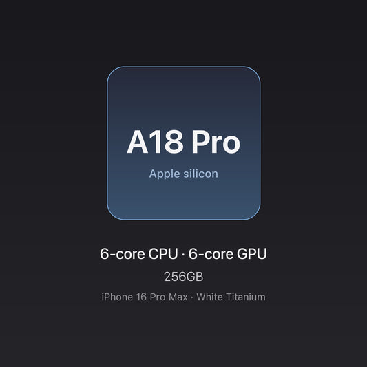 Apple A18 Pro chip — iPhone 16 Pro Max 256GB White Titanium, unlocked