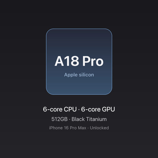Apple A18 Pro chip — iPhone 16 Pro Max 512GB Black Titanium, unlocked