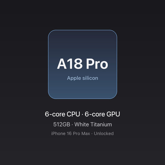 Apple A18 Pro chip — iPhone 16 Pro Max 512GB White Titanium, unlocked
