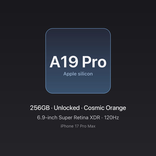 Apple A19 Pro chip — iPhone 17 Pro Max 256GB, unlocked, Cosmic Orange