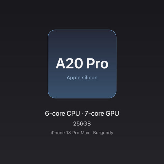 Apple A20 Pro chip — iPhone 18 Pro Max 256GB Burgundy, unlocked