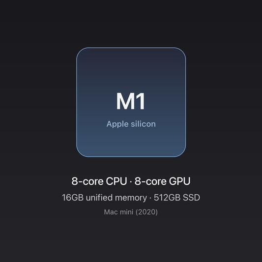 Apple M1 chip card — Mac mini M1 16GB/512GB