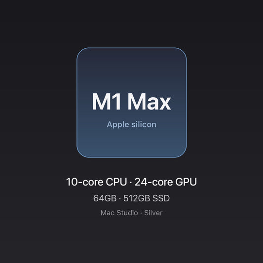 Apple M1 Max chip card — Mac Studio M1 Max 24-core GPU 64GB 512GB
