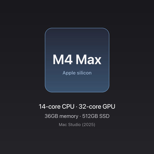 Apple M4 Max chip card — Mac Studio M4 Max 36GB 512GB
