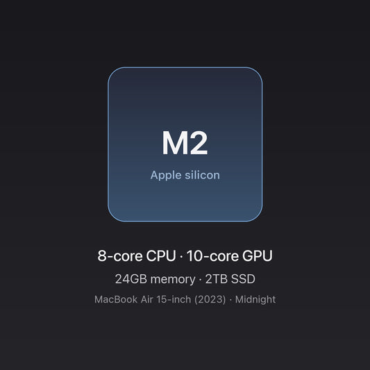 Apple M2 chip card — MacBook Air 15" M2 24GB 2TB Midnight