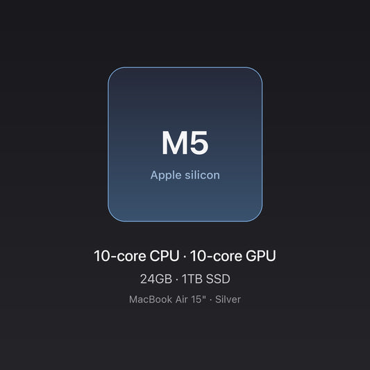 Apple M5 chip card — MacBook Air 15" M5 24GB 1TB Silver