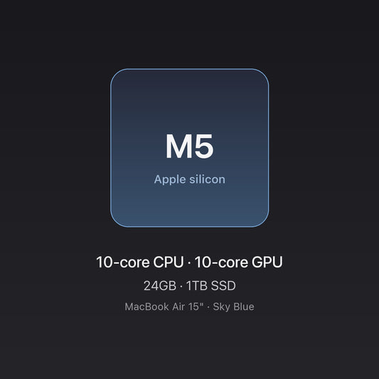 Apple M5 chip card — MacBook Air 15" M5 24GB 1TB Sky Blue