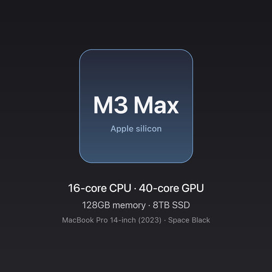 Apple M3 Max chip card — MacBook Pro 14" M3 Max 128GB 8TB Space Black