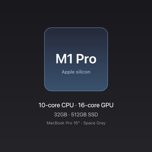 Apple M1 Pro chip card — MacBook Pro 16" M1 Pro 32GB 512GB Space Gray