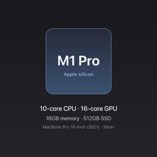 Apple M1 Pro chip card — MacBook Pro 16" M1 Pro 16GB 512GB Silver