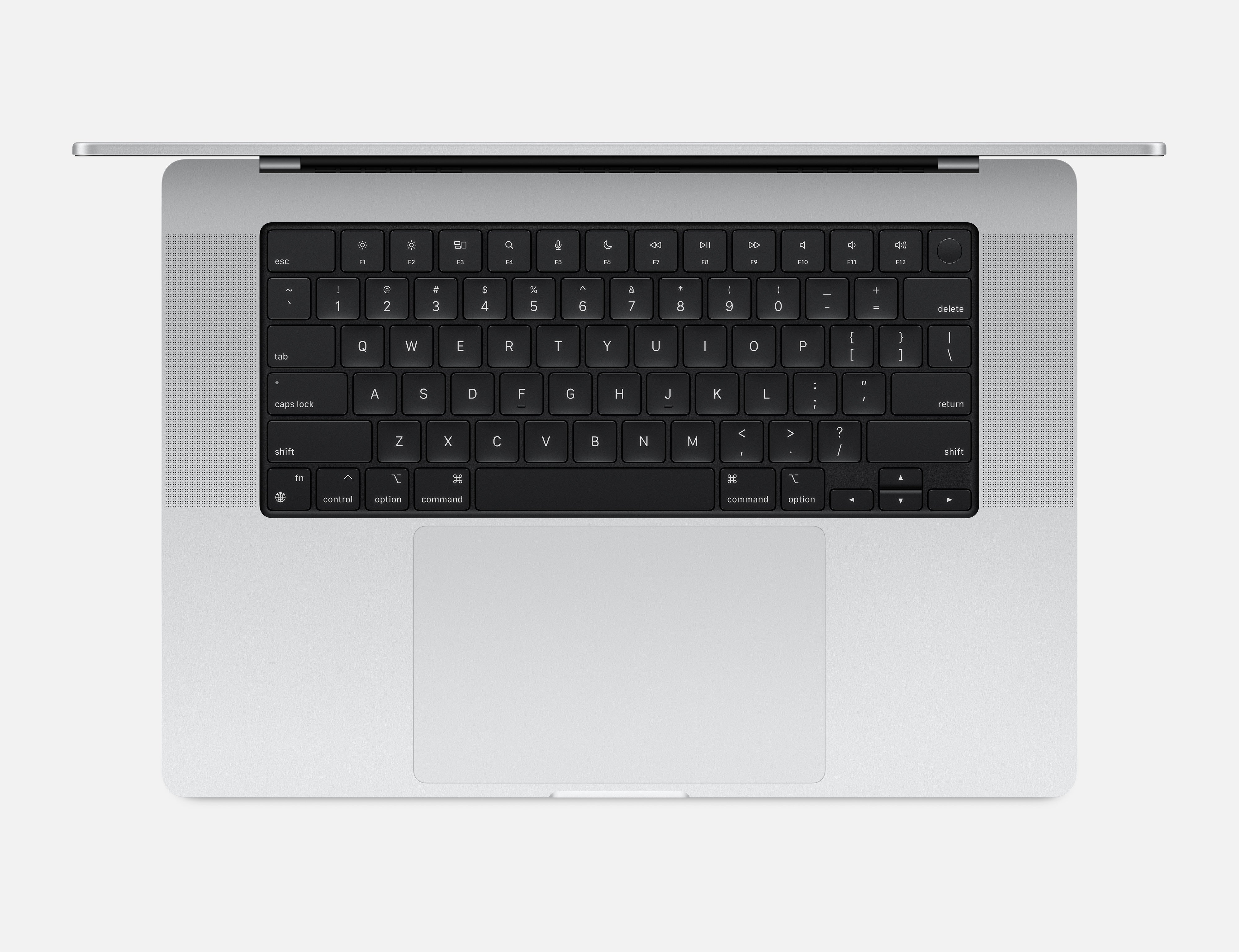 Apple MacBook Pro 16-inch M5 Pro, 24GB RAM, 1TB SSD, Silver — keyboard with Touch ID and Force Touch trackpad