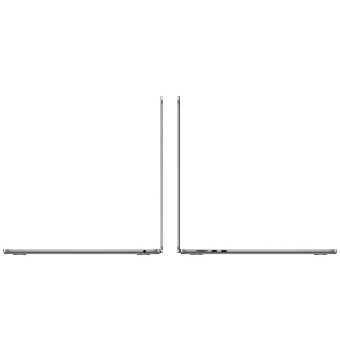 Apple MacBook Air 13-inch M2, 8GB RAM, 256GB SSD, Space Gray — side profile, open