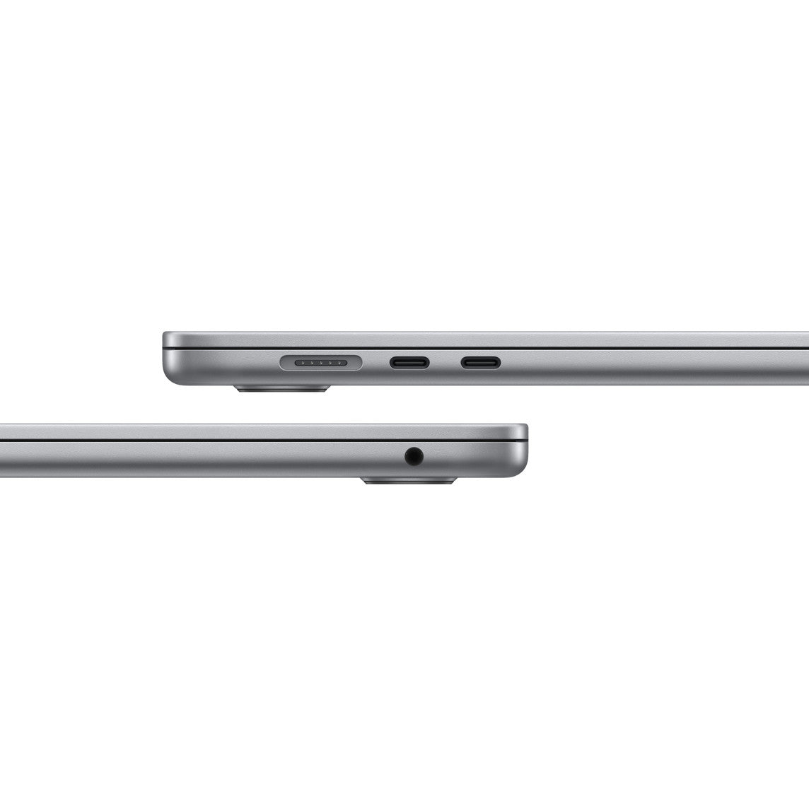 Apple MacBook Air 13-inch M2, 8GB RAM, 256GB SSD, Space Gray — ports: MagSafe 3, two Thunderbolt / USB 4 ports, headphone jack