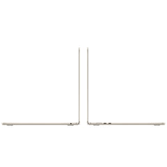 Apple MacBook Air 15-inch M4 in Starlight, open side views and ports