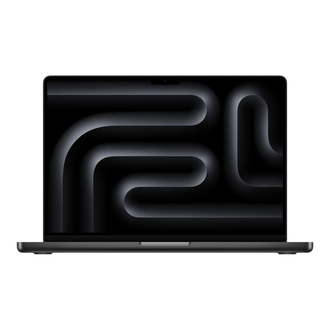 Apple MacBook Pro 14-inch M5 Pro, 18-core CPU, 20-core GPU, 24GB, 1TB, nano-texture display, Space Black — front view, Liquid Retina XDR display