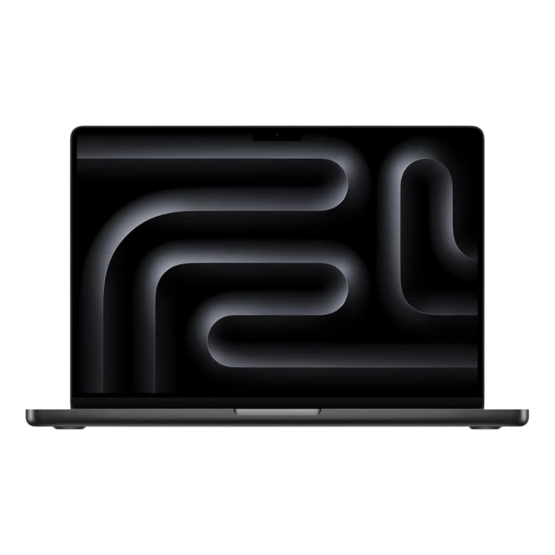 MacBook Pro, shown open with a dark display